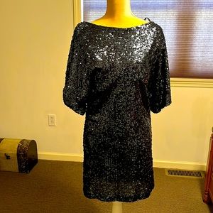 Blue sequined dress